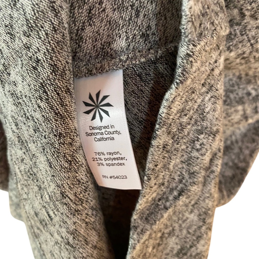 Athleta Solitude Heather Grey Ruched Side Knit Dress Long Sleeve XL - Picture 6 of 6